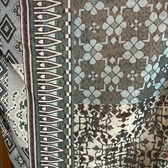 Bohemian Teal/Blue Lightweight Kimono Angel Sleeves With Slide Slits ONE SIZE - Picture 5 of 9